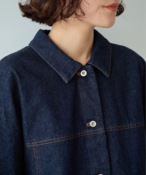 yuni（ユニ　）の「10oz denim cocoon ブルゾン（デニムジャケット・レディース・インディゴブルー・FREE）」の16枚目の写真