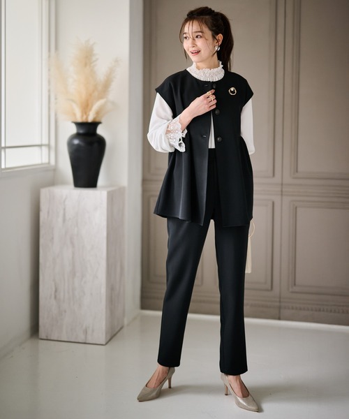 ranaさん専用 セール】【2点セット】洗える/防シワ ペプラムギャザーベスト