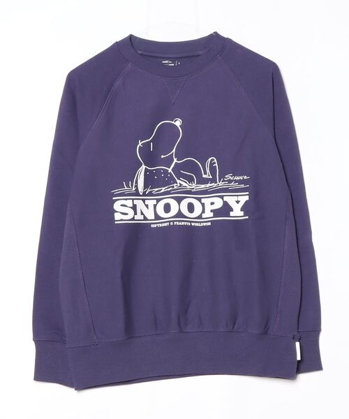 PEANUTS（ピーナッツ）の「ピーナッツ PEANUTS スウェットシャツ SOLOTEX(R)使用（スウェット・メンズ・パープル/チャコールグレー/グリーン/ライトグレー・SS/S/M/L/LL/3L）」の12枚目の写真
