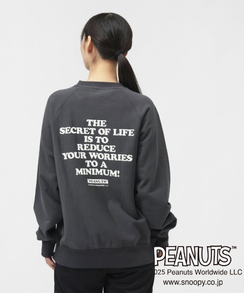 PEANUTS（ピーナッツ）の「ピーナッツ PEANUTS スウェットシャツ SOLOTEX(R)使用（スウェット・メンズ・パープル/チャコールグレー/グリーン/ライトグレー・SS/S/M/L/LL/3L）」の11枚目の写真