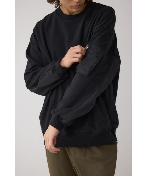 AZUL by moussy(アズールバイマウジー)の「ユーティリティポケット付きプルオーバー(スウェット・メンズ・杢グレー/ブラック/ネイビー・SMALL/MEDIUM/LARGE)」の4枚目の写真