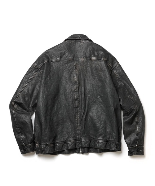 MR.OLIVE（ミスターオリーブ）の「【MR.OLIVE/ミスターオリーブ】VINTAGE CRAFT SHEEP LEATHER /OVERSIZE RIDERS（ライダースジャケット・メンズ・ブラック・M）」の8枚目の写真