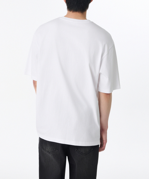 MUSINSA STANDARD（ムシンサスタンダード）の「リラックスドジッパーポケットTシャツ[ホワイト]（Tシャツ/カットソー・メンズ・その他・SMALL/MEDIUM/LARGE/X-LARGE/XX-LARGE/XXX-LARGE）」の2枚目の写真