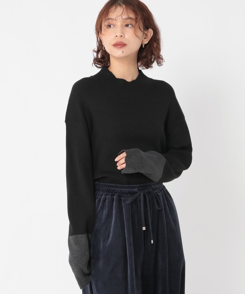 12ゲージシルクMIXハイネックプルオーバー[プラスサイズあり]（ニット