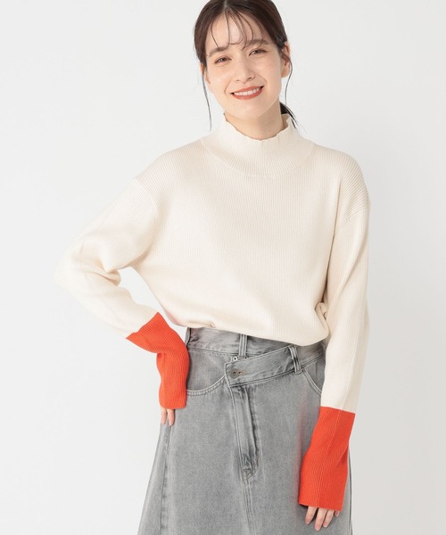 studio CLIP（スタディオクリップ）の「12ゲージシルクMIXハイネックプルオーバー[プラスサイズあり]（ニット/セーター・レディース・その他1/その他2/ブラウン/アイボリー/クリーム/その他3・LARGE/MEDIUM/ﾌﾘｰ(L)）」の6枚目の写真