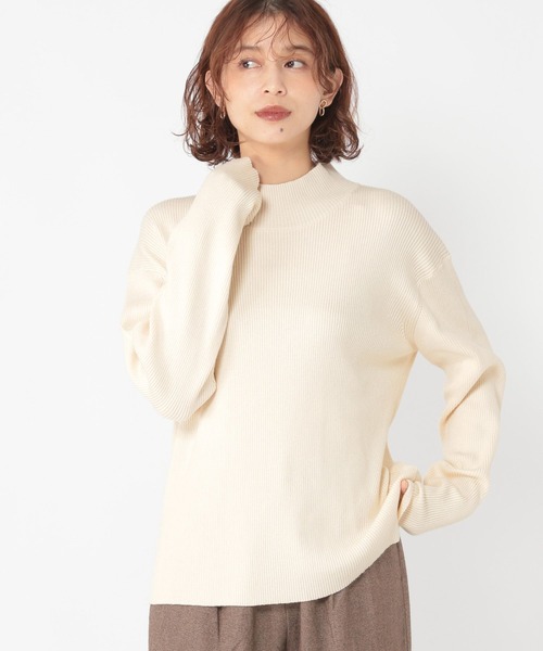 12ゲージシルクMIXハイネックプルオーバー[プラスサイズあり]（ニット