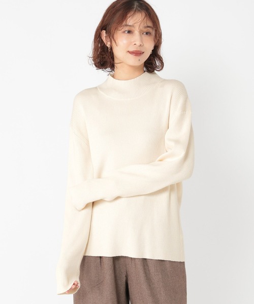 12ゲージシルクMIXハイネックプルオーバー[プラスサイズあり]（ニット