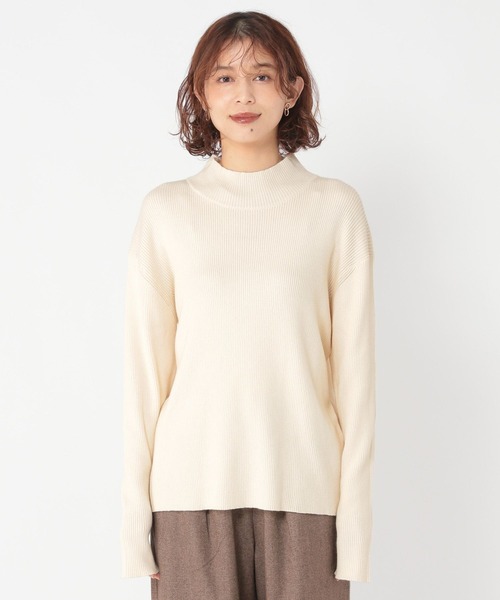 セール】12ゲージシルクMIXハイネックプルオーバー[プラスサイズあり