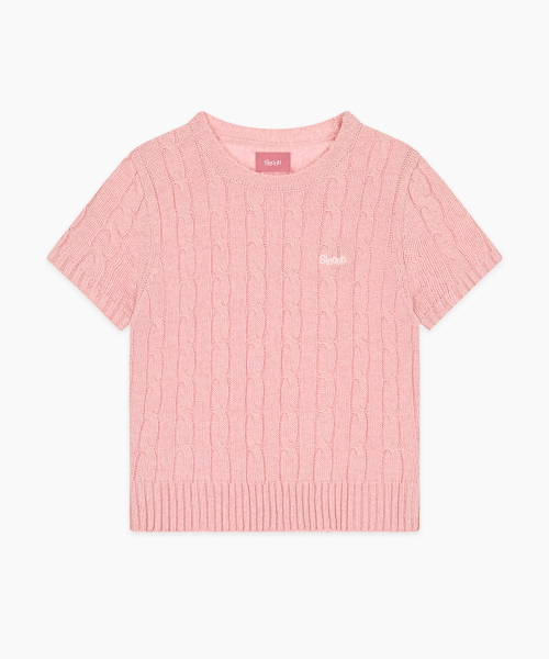 SINOON（シヌーン）の「Sinoon Logo Twisted Knit (Melange Pink)（ニット/セーター・レディース・グレー・FREE）」の4枚目の写真