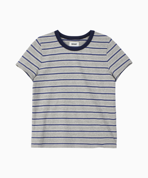 NOHANT（ノアン）の「STRIPE CROP SHORT SLEEVE T-SHIRT GRAY（Tシャツ/カットソー・レディース・グレー・SMALL/MEDIUM/LARGE）」の9枚目の写真