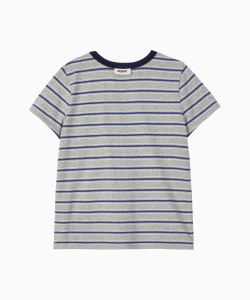 NOHANT（ノアン）の「STRIPE CROP SHORT SLEEVE T-SHIRT GRAY（Tシャツ/カットソー・レディース・グレー・SMALL/MEDIUM/LARGE）」の10枚目の写真