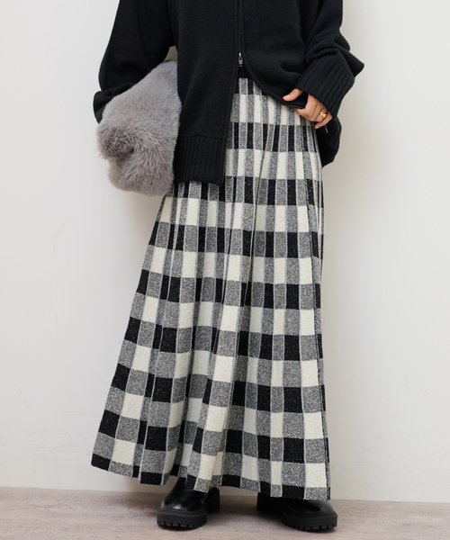 Torrazzo Donna（トラッゾドンナ）の「【TORRAZZO DONNA/トラッゾドンナ】リバーシブルジャガードスカート（スカート・レディース・ブラウン/ブラック・FREE）」の8枚目の写真