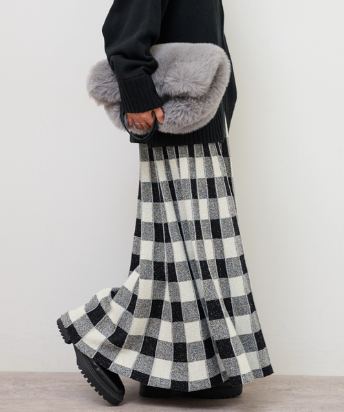 Torrazzo Donna（トラッゾドンナ）の「【TORRAZZO DONNA/トラッゾドンナ】リバーシブルジャガードスカート（スカート・レディース・ブラウン/ブラック・FREE）」の9枚目の写真