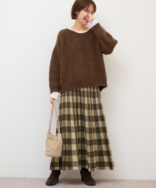 Torrazzo Donna（トラッゾドンナ）の「【TORRAZZO DONNA/トラッゾドンナ】リバーシブルジャガードスカート（スカート・レディース・ブラウン/ブラック・FREE）」の13枚目の写真