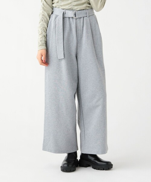 BEAMS HEART(ビームスハート)の「ベルト付き スウェットパンツ(スウェットパンツ・レディース・グレー/ホワイト系その他5/チャコールグレー・FREE)」の3枚目の写真
