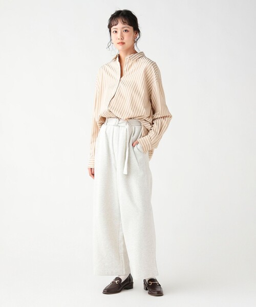 BEAMS HEART(ビームスハート)の「ベルト付き スウェットパンツ(スウェットパンツ・レディース・グレー/ホワイト系その他5/チャコールグレー・FREE)」の5枚目の写真