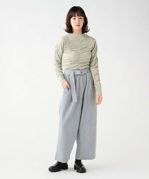 BEAMS HEART(ビームスハート)の「ベルト付き スウェットパンツ(スウェットパンツ・レディース・グレー/ホワイト系その他5/チャコールグレー・FREE)」の8枚目の写真