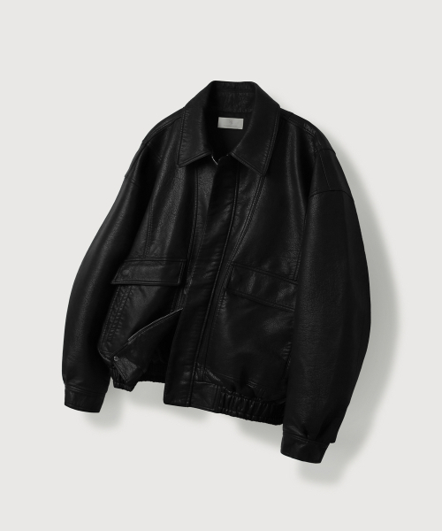 MOOD INSIDE(ムードインサイド)の「Amber Noble Leather Blouson Jacket_Black(ライダースジャケット・メンズ・ブラック・LARGE/MEDIUM/X-LARGE)」の1枚目の写真