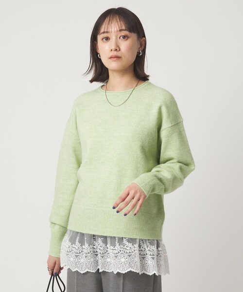 セール】ニット × レース キャミソール プルオーバー セット（ニット