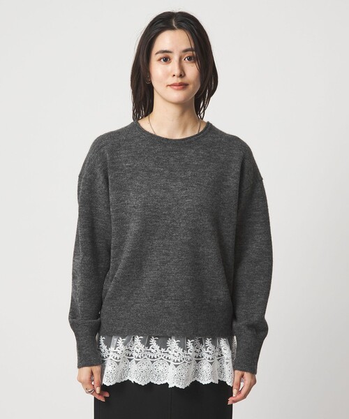 セール】ニット × レース キャミソール プルオーバー セット（ニット