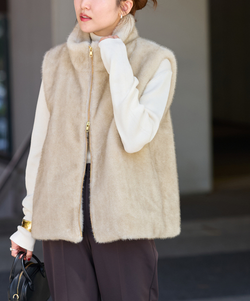 追加》スタンドカラーファーベスト（その他アウター）｜JOURNAL