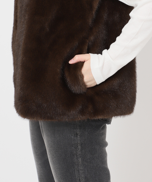 追加》スタンドカラーファーベスト（その他アウター）｜JOURNAL