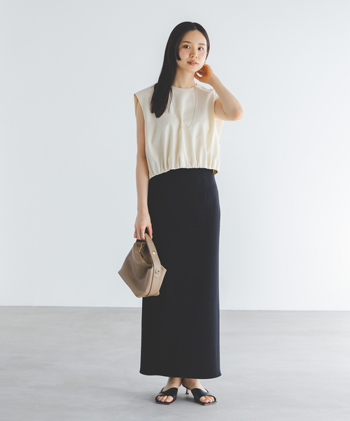 Noble(ノーブル)の「《追加》【洗える】コンフォートジャージーライクタイトスカート6(スカート・レディース・ホワイト/ブラック・38/36/34/40)」の11枚目の写真