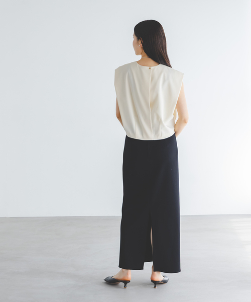 Noble(ノーブル)の「《追加》【洗える】コンフォートジャージーライクタイトスカート6(スカート・レディース・ホワイト/ブラック・38/36/34/40)」の13枚目の写真