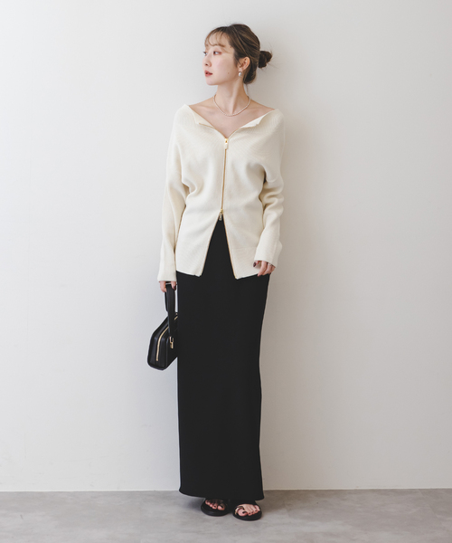 Noble(ノーブル)の「《追加》【洗える】コンフォートジャージーライクタイトスカート6(スカート・レディース・ホワイト/ブラック・38/36/34/40)」の14枚目の写真