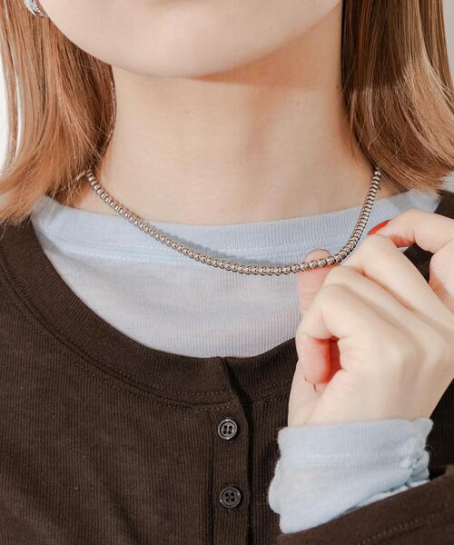 SMELLY（スメリー）の「ステンレスボールチェーンネックレス（ネックレス・レディース・シルバー・-）」の5枚目の写真