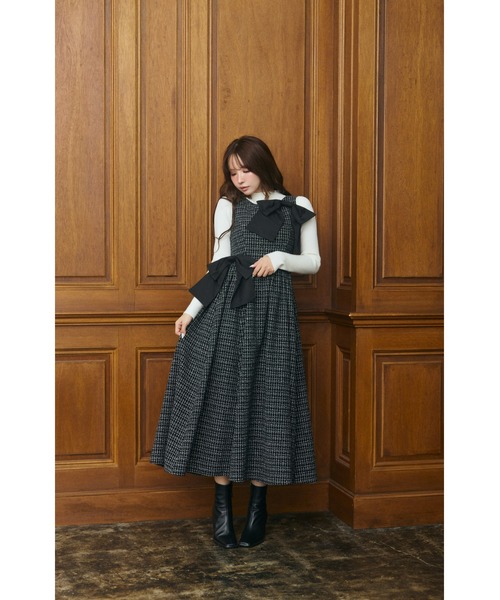 mistreass ワンピース One-Shoulder Bloom Knit Dress（ワンピース