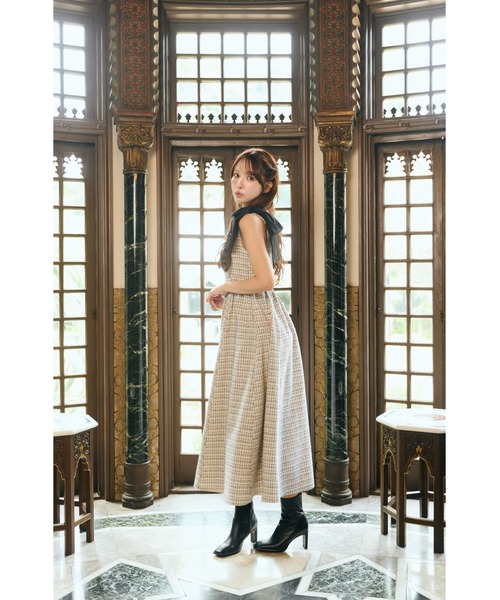 MISTREASS(ミストレアス)の「Multi Way Ribbon Tweed Dress(ワンピース・レディース・ブラック/ホワイト/ピンク・FREE)」の6枚目の写真