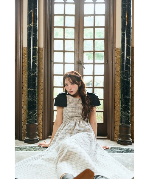 MISTREASS(ミストレアス)の「Multi Way Ribbon Tweed Dress(ワンピース・レディース・ブラック/ホワイト/ピンク・FREE)」の7枚目の写真
