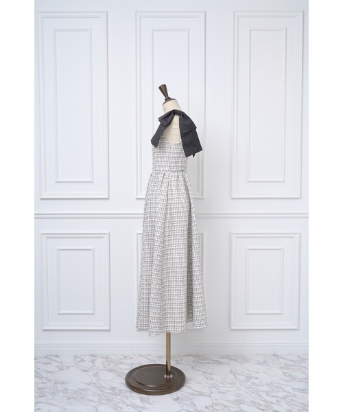 MISTREASS(ミストレアス)の「Multi Way Ribbon Tweed Dress(ワンピース・レディース・ブラック/ホワイト/ピンク・FREE)」の11枚目の写真