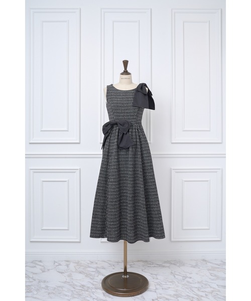 MISTREASS(ミストレアス)の「Multi Way Ribbon Tweed Dress(ワンピース・レディース・ブラック/ホワイト/ピンク・FREE)」の13枚目の写真