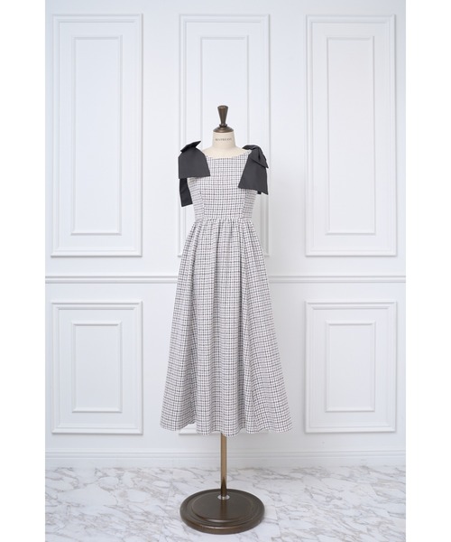 MISTREASS(ミストレアス)の「Multi Way Ribbon Tweed Dress(ワンピース・レディース・ブラック/ホワイト/ピンク・FREE)」の14枚目の写真
