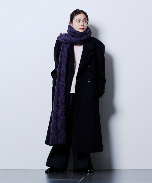 HIGHLAND 2000（ハイランドトゥーサウザンド）の「HIGHLAND 2000 LONG SCARF 3CABLES：マフラー（マフラー・レディース・イエロー/パープル・FREE）」の4枚目の写真