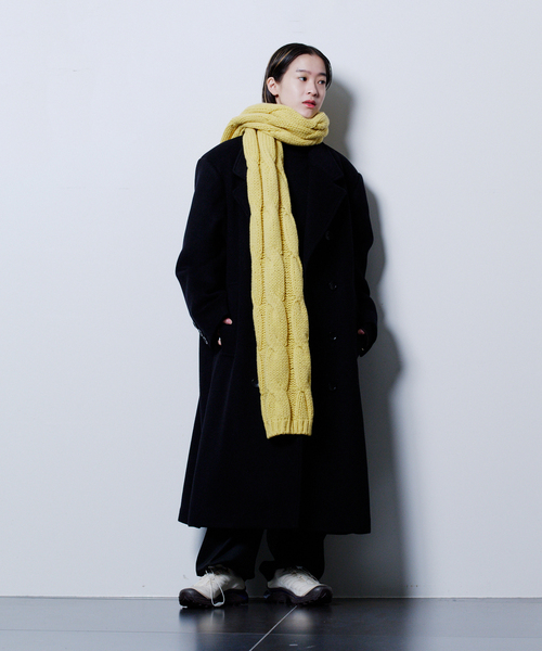 HIGHLAND 2000（ハイランドトゥーサウザンド）の「HIGHLAND 2000 LONG SCARF 3CABLES：マフラー（マフラー・レディース・イエロー/パープル・FREE）」の6枚目の写真