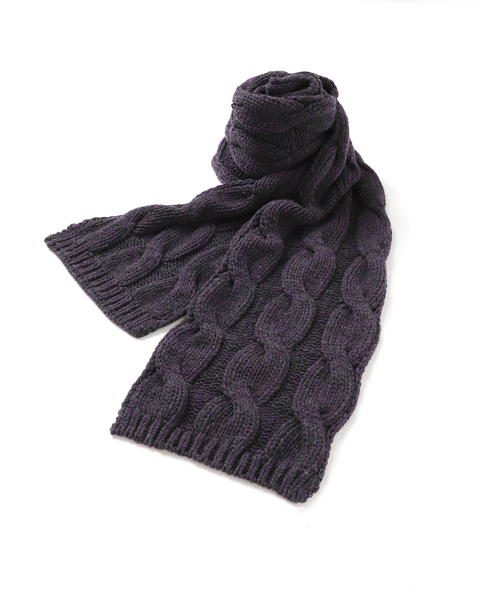 HIGHLAND 2000（ハイランドトゥーサウザンド）の「HIGHLAND 2000 LONG SCARF 3CABLES：マフラー（マフラー・レディース・イエロー/パープル・FREE）」の7枚目の写真