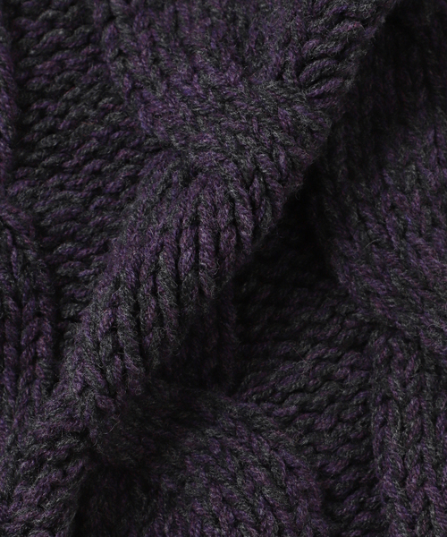 HIGHLAND 2000（ハイランドトゥーサウザンド）の「HIGHLAND 2000 LONG SCARF 3CABLES：マフラー（マフラー・レディース・イエロー/パープル・FREE）」の9枚目の写真