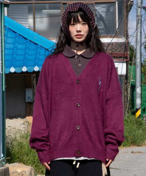 RuNaKi'Hu'(ルナキフ)の「WXK027 フワフワルーズフィットカーディガン (バーガンディ)(カーディガン/ボレロ・レディース・その他・FREE)」の2枚目の写真