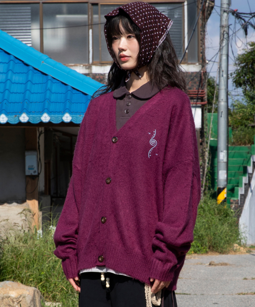 RuNaKi'Hu'(ルナキフ)の「WXK027 フワフワルーズフィットカーディガン (バーガンディ)(カーディガン/ボレロ・レディース・その他・FREE)」の3枚目の写真