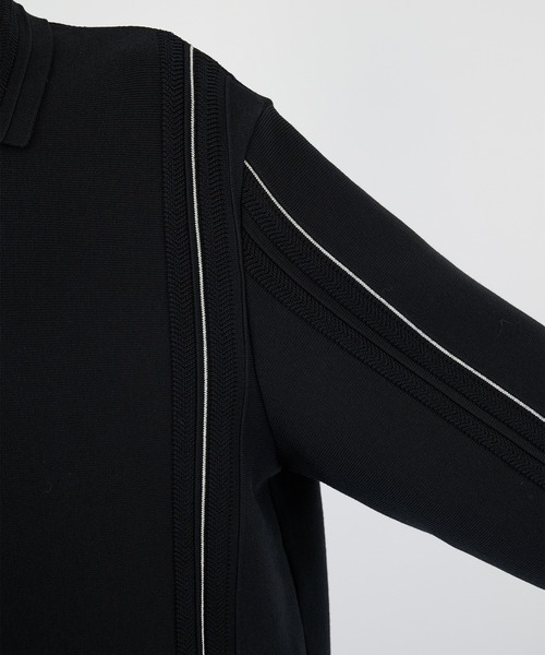 WRAPINKNOT(ラッピンノット)の「【WRAPINKNOT】ラインニットシャツ(ニット/セーター・メンズ・ブラック/ブラウン・2/3)」の9枚目の写真