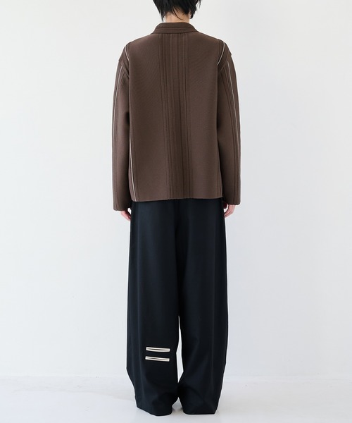 WRAPINKNOT(ラッピンノット)の「【WRAPINKNOT】ラインニットシャツ(ニット/セーター・メンズ・ブラック/ブラウン・2/3)」の13枚目の写真