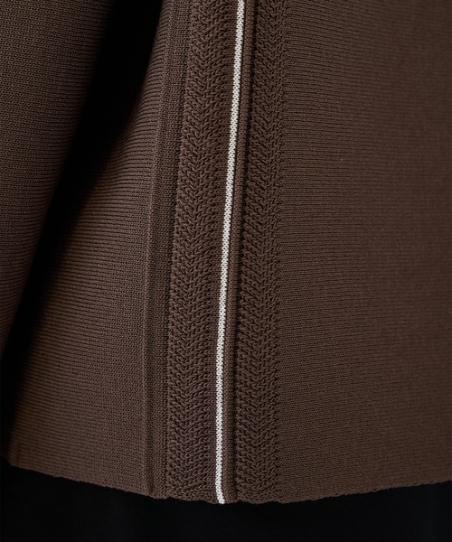 WRAPINKNOT(ラッピンノット)の「【WRAPINKNOT】ラインニットシャツ(ニット/セーター・メンズ・ブラック/ブラウン・2/3)」の15枚目の写真