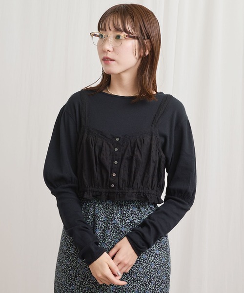 fig Ｌondon（フィグロンドン）の「Jasmin bustier（シャツ/ブラウス・レディース・ブラック/アイボリー・FREE）」の8枚目の写真