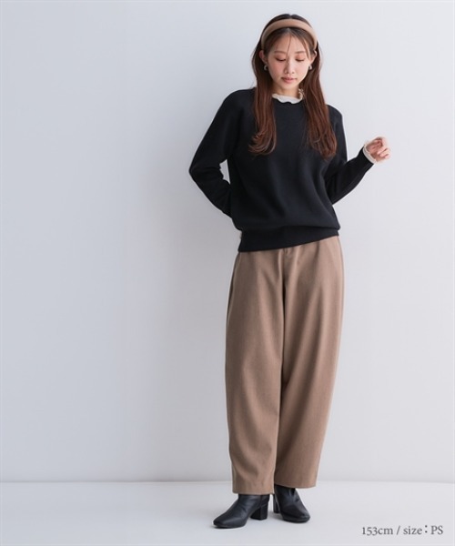 Petitjo（プッチージョ）の「小さいサイズ　【Petimo企画】　カーブパンツ　低身長さん・小柄女性（その他パンツ・レディース・チャコールグレー/モカ・PSS/PS）」の3枚目の写真