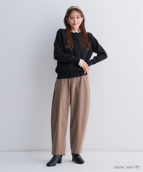 Petitjo（プッチージョ）の「小さいサイズ　【Petimo企画】　カーブパンツ　低身長さん・小柄女性（その他パンツ・レディース・チャコールグレー/モカ・PSS/PS）」の4枚目の写真