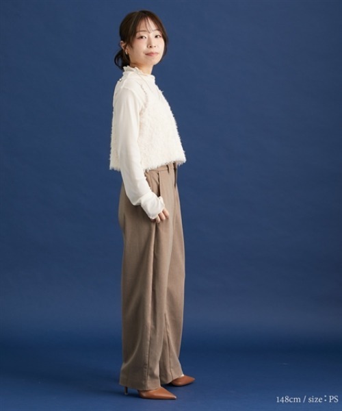 Petitjo（プッチージョ）の「小さいサイズ　【Petimo企画】　カーブパンツ　低身長さん・小柄女性（その他パンツ・レディース・チャコールグレー/モカ・PSS/PS）」の10枚目の写真