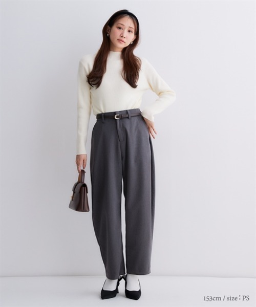 Petitjo（プッチージョ）の「小さいサイズ　【Petimo企画】　カーブパンツ　低身長さん・小柄女性（その他パンツ・レディース・チャコールグレー/モカ・PSS/PS）」の12枚目の写真